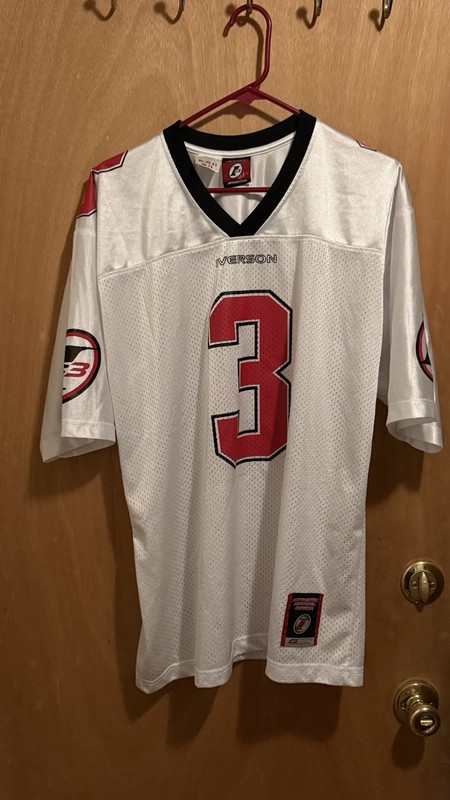 Size Small - Reebok Allen Iverson #3 Football Jersey White Red Y2K gallery