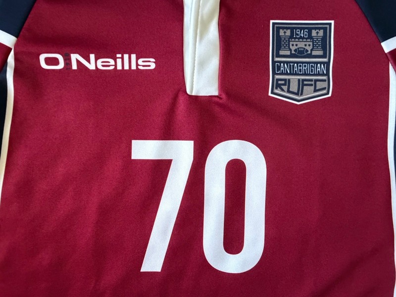 Cantabs RUFC 70 Years Rugby Jersey O’neills Short Sleeve Maroon Logo Small JBHS gallery