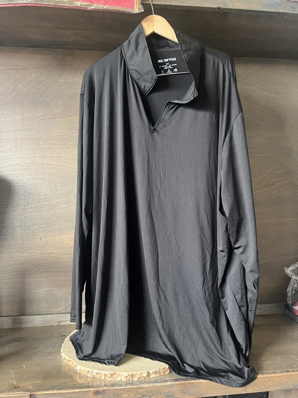 Real Essentials SIZE 5X BLACK 1/4 Zip Long Sleeve Performance Shirt PULLOVER gallery