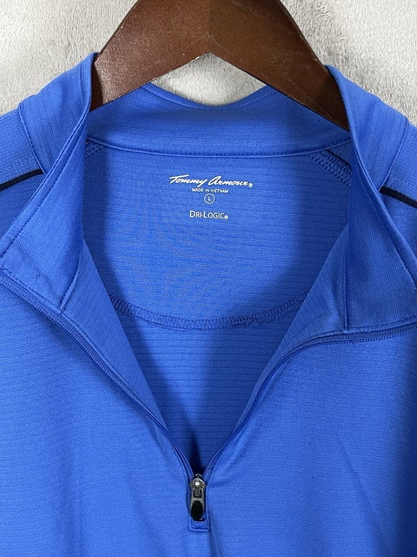 Tommy Armour Dri Logic Layer Pullover 1/2 Zip Men's L Blue Lightweight Stretch gallery
