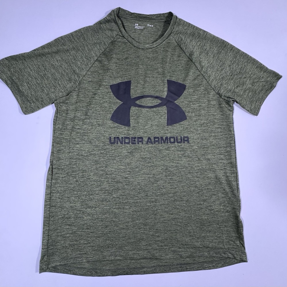 Under Armour Men's M Marine OD Green/Black Tech 2.0 Short Sleeve Tee Hybrid Logo