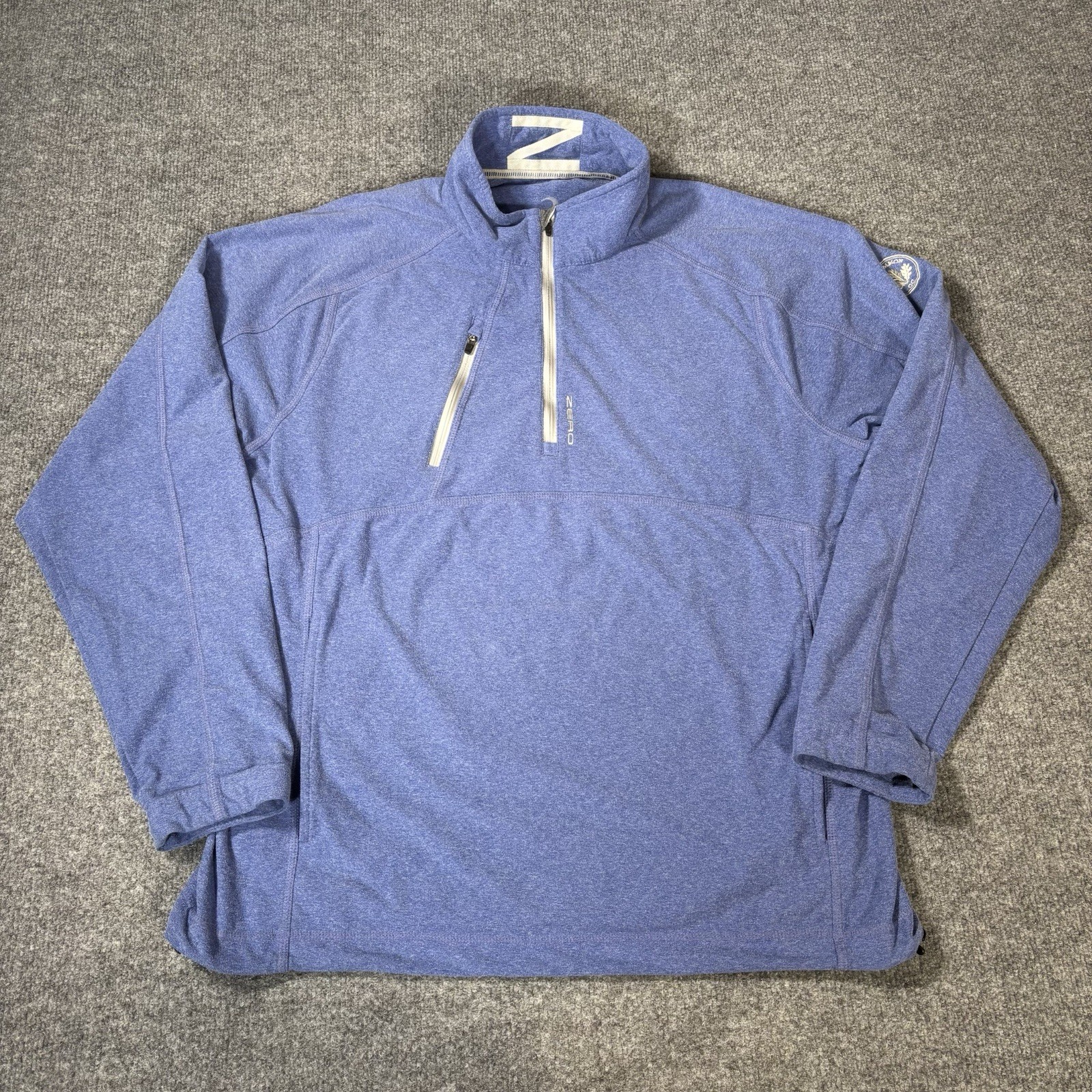 Zero Restriction Tour Series 1/4 Zip Pullover Mens Large Blue Fleece Stretch gallery
