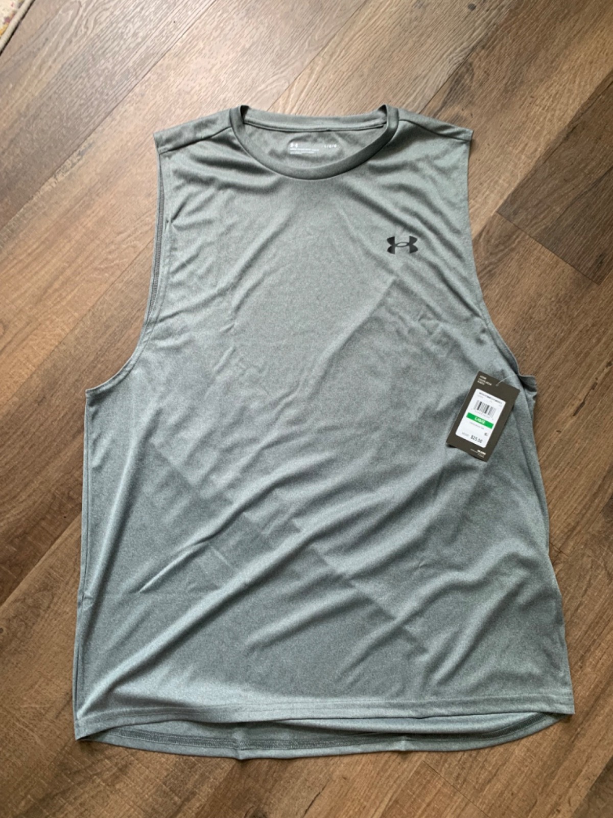 NWT Men's Under Armour Large L Velocity Muscle Tank Top Shirt Gray Loose 1327972 gallery