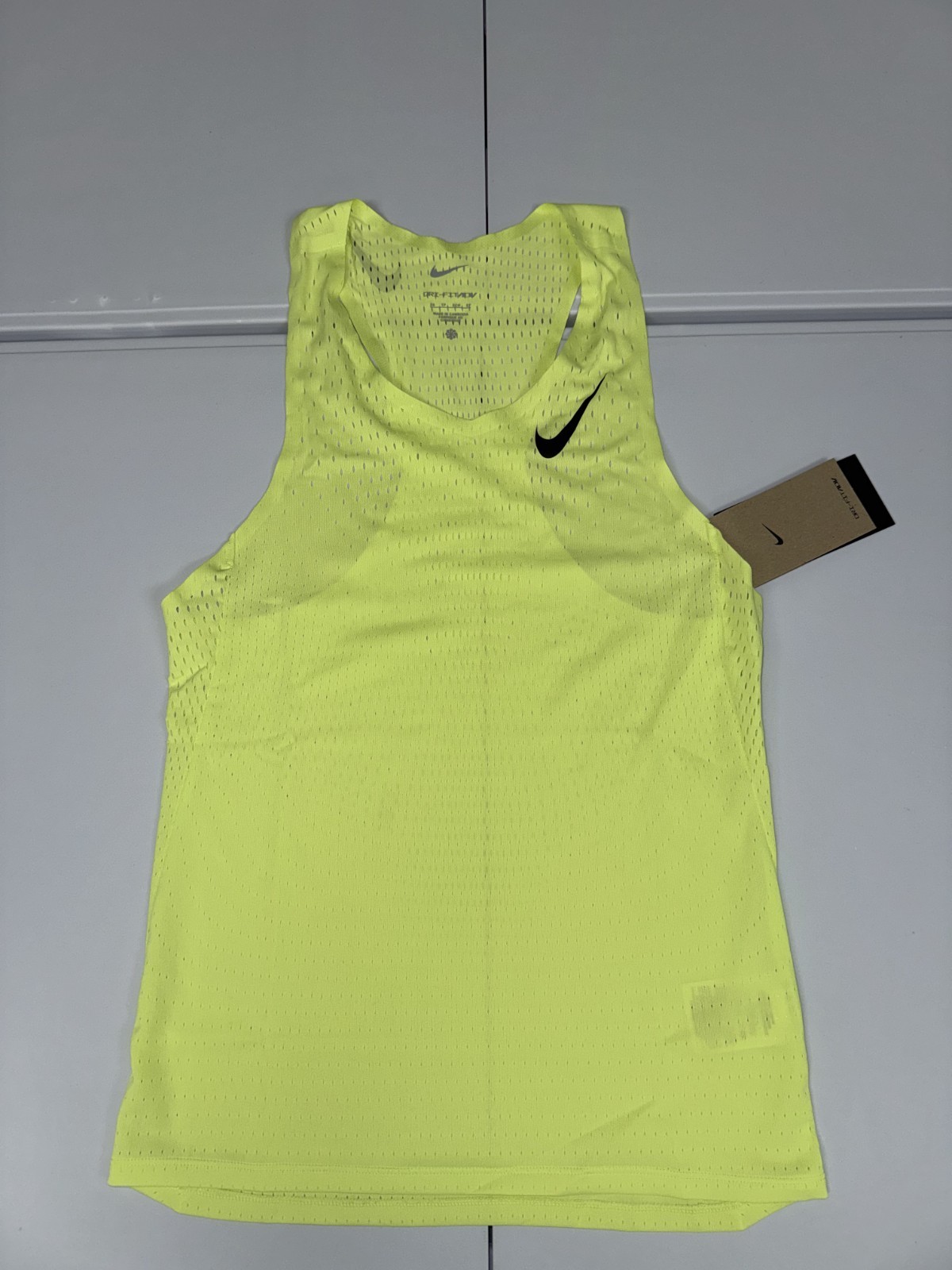 Nike AeroSwift Men's Dri-FIT ADV Running Singlet Lemon Twist FN4231-736 Pick Siz gallery