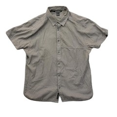 Black Diamond Short Sleeve Button Up Shirt Mens XL Gray Gingham Check Wingate