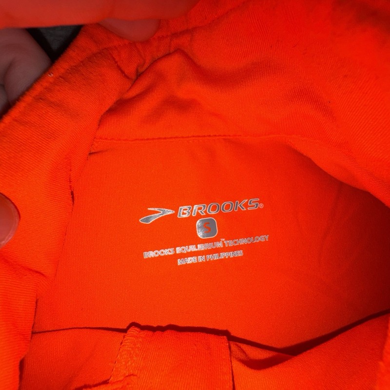 Brooks Pullover Mens Small Orange Half Zip Running Jacket Equilibrium Technology gallery