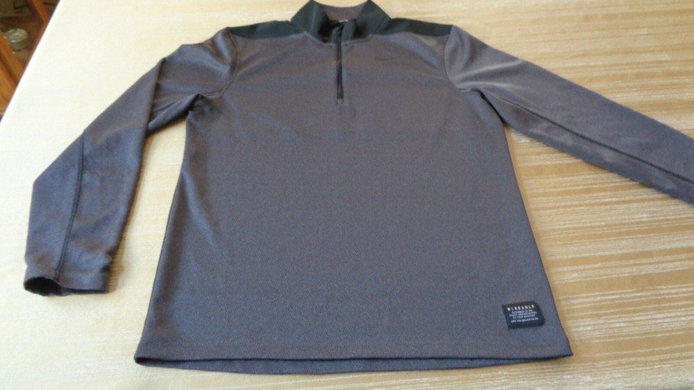 Nike Golf Performance Dri-Fit 1/4 Zip Golf Pullover Gray/Black - Sz Small -nice