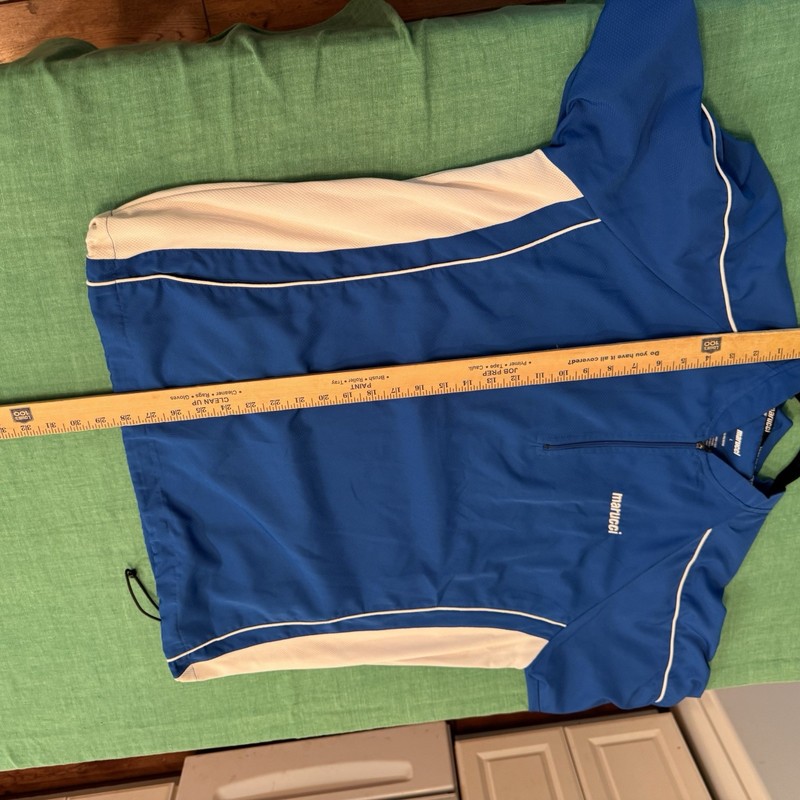 Marucci Mens Blue White 1/4 Zip Short Sleeve Pullover Size Large gallery