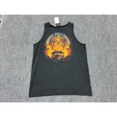 2015 Harley Davidson Skull With Helmet Tank Top – Black Size Medium
