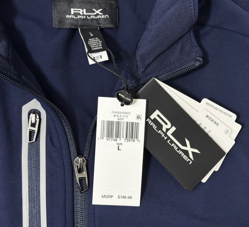RLX Ralph Lauren Performance Full Zip Jersey Jacket Navy Men’s Size-L NWT$198 gallery