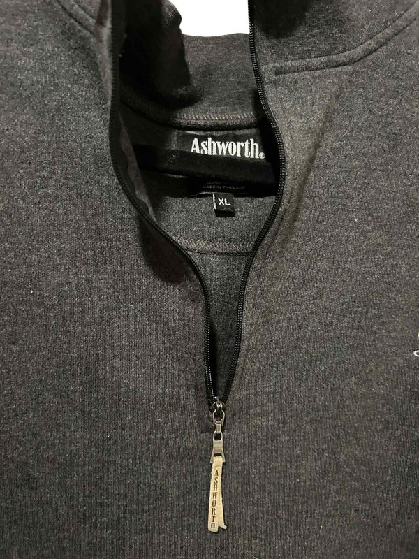 Ashworth performance quarter-zip pullover heather gray Mens XL Embroidered Logo gallery