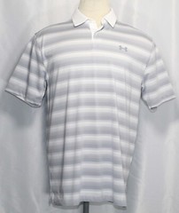 Under Armour Heat Gear Coolswitch Loose Striped Polo Shirt 1298947 Mens Size Lrg