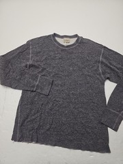 LL Bean Mens “Medium-R” Double Layer Long Sleeve Shirt Wool Blend Crew Neck Gray