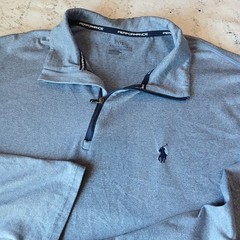 Polo Ralph Lauren Performance Pullover Mens L 1/4 Zip Long Sleeve Golf Blue