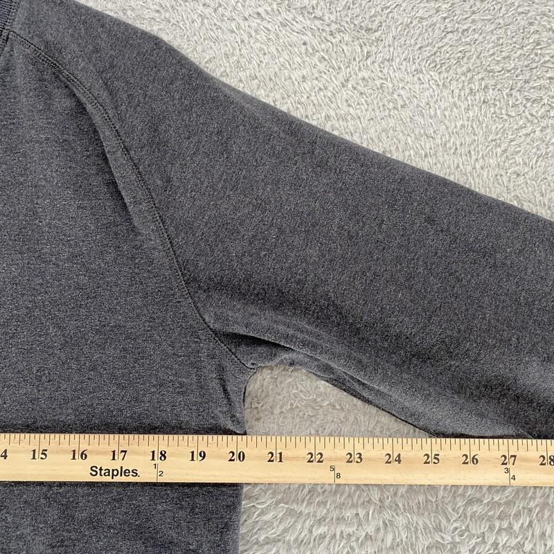 Lululemon Henley Shirt Mens Medium Gray Heather Long Sleeve Raglan Elbow Patches gallery