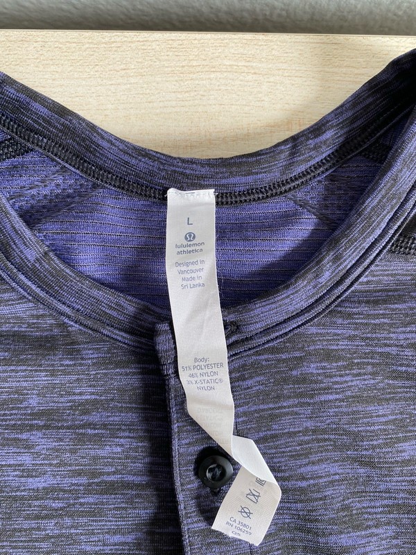Lululemon Metal Vent Tech Henley Long Sleeve Deep Purple Black Size Large gallery