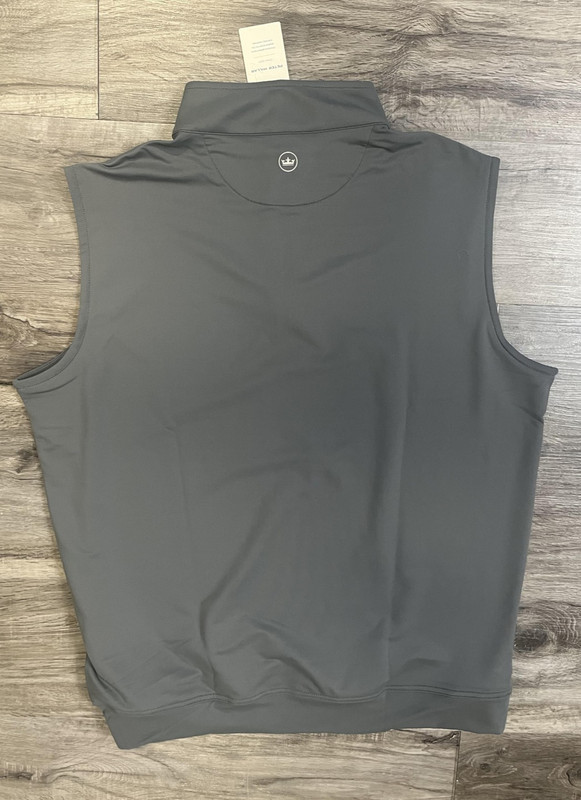 Peter Millar Vest Mens XL Gray Crown Sport Galway 1/4 Zip Golf Pullover gallery