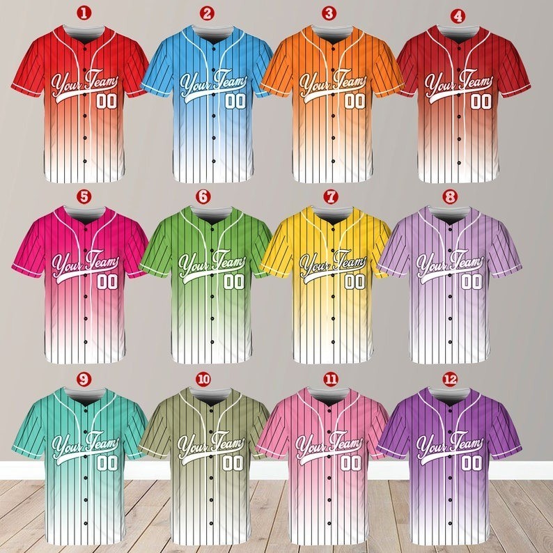 Custom Baseball Jersey, Personalized Team Name & Number Shirt, Uniform for Fans