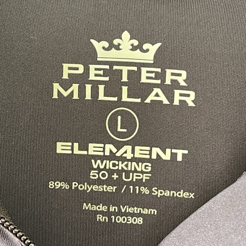 Peter Millar Element Wicking Jacket Black 1/4 Zip Cattail Creek Golf Size Large gallery