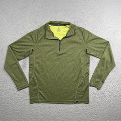 prAna Shirt Jacket Mens Small Green 1/4 Zip Pullover Lightweight Outdoor Hiking