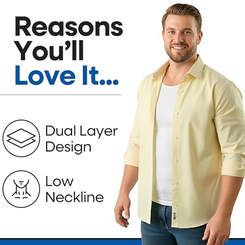 Compression Shirt for Men | Gynecomastia Compression Tank 3X-Large Tall White gallery