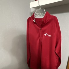 Sport-Tek Men’s Red 1/4 Zip Activewear Top Long Sleeve Logo Zipper Accent