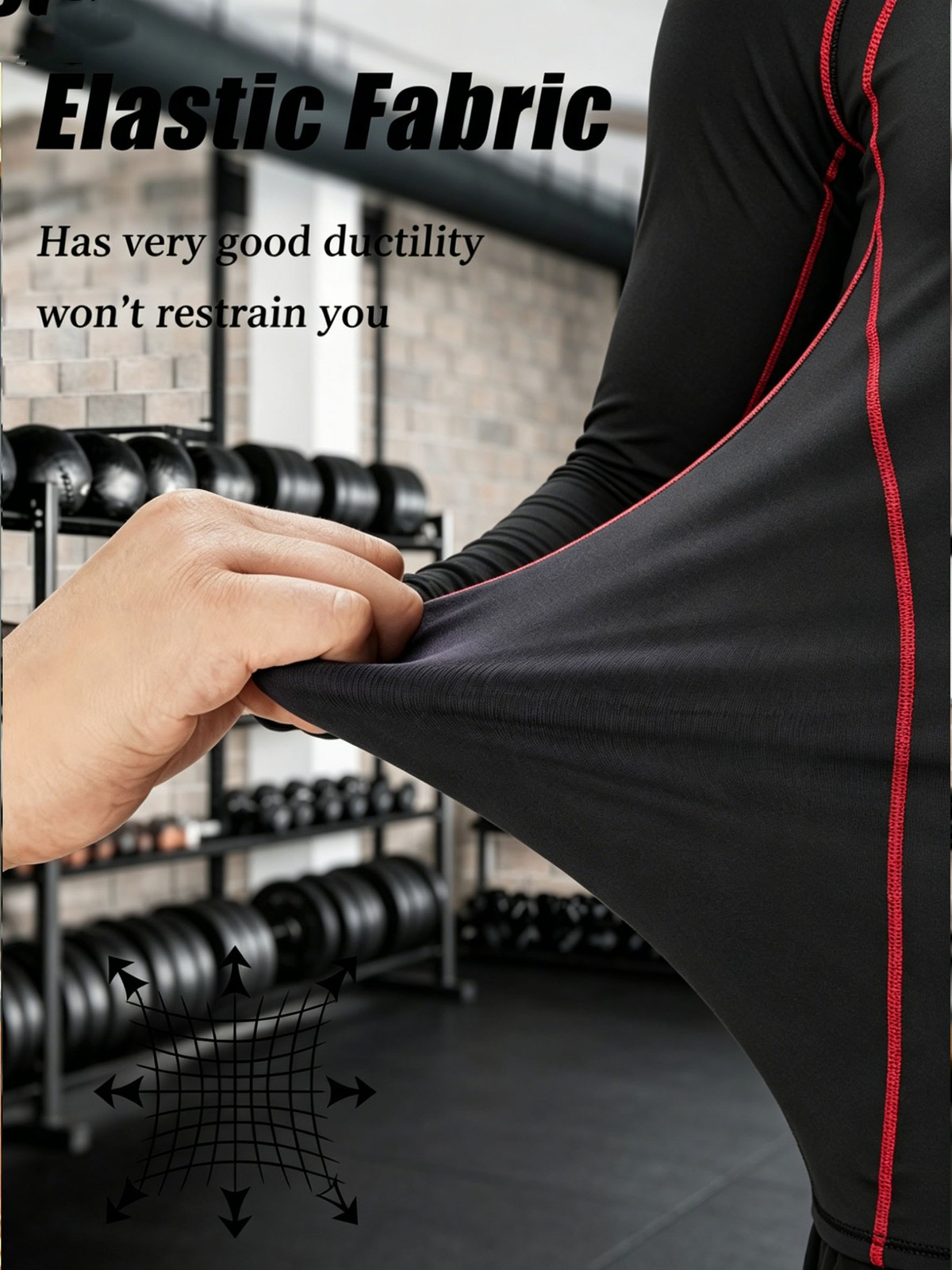 Men's compression shirt functional shirt long sleeve sports shirt fitness running gallery
