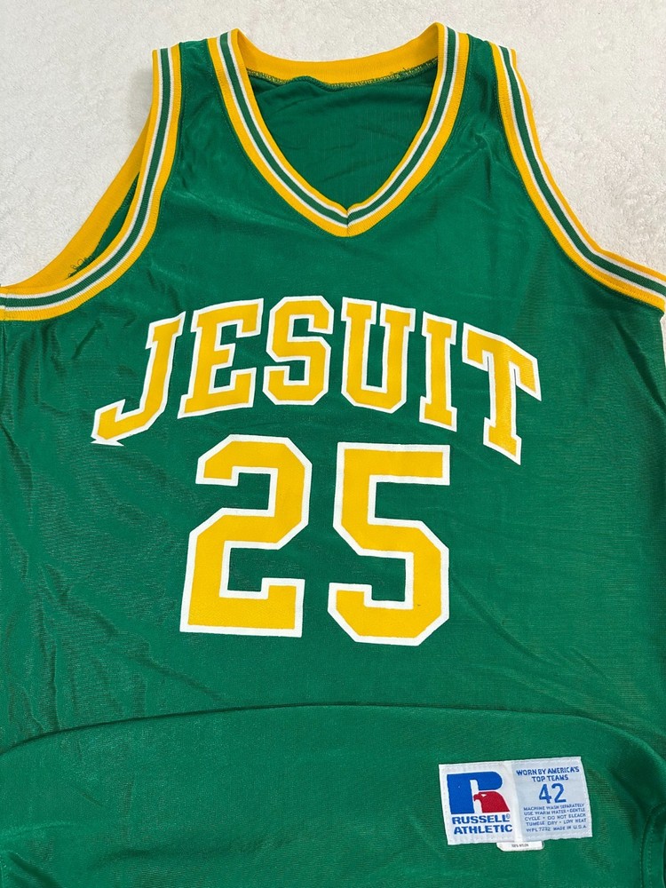 Vintage 1990s 90s Russell Athletic Jesuit School Basketball Jersey Size 42 L NEW