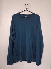 REI Co-op 100% Merino Wool Long Sleeve Base Layer Mens Large Top Dark Blue Green