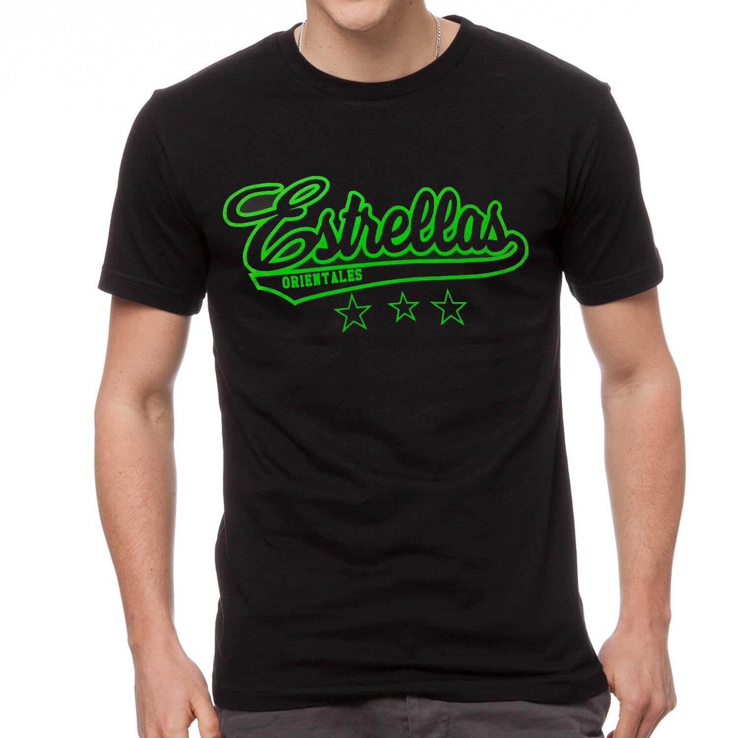 Estrellas Orientales black letter-green-border T-Shirts gallery