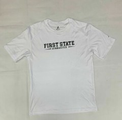 First State Gymnastics Short Sleeve Shirt Men’s Medium White Black Sports Top