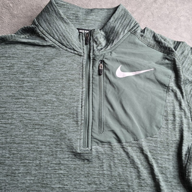 Nike Running 1/4 Zip Pullover Mens Small Green Element Therma Sphere Thumb Holes gallery