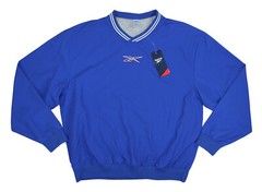 Reebok V-Neck Logo Front Lined Long Sleeve Pullover Men’s Athletic Top NWT