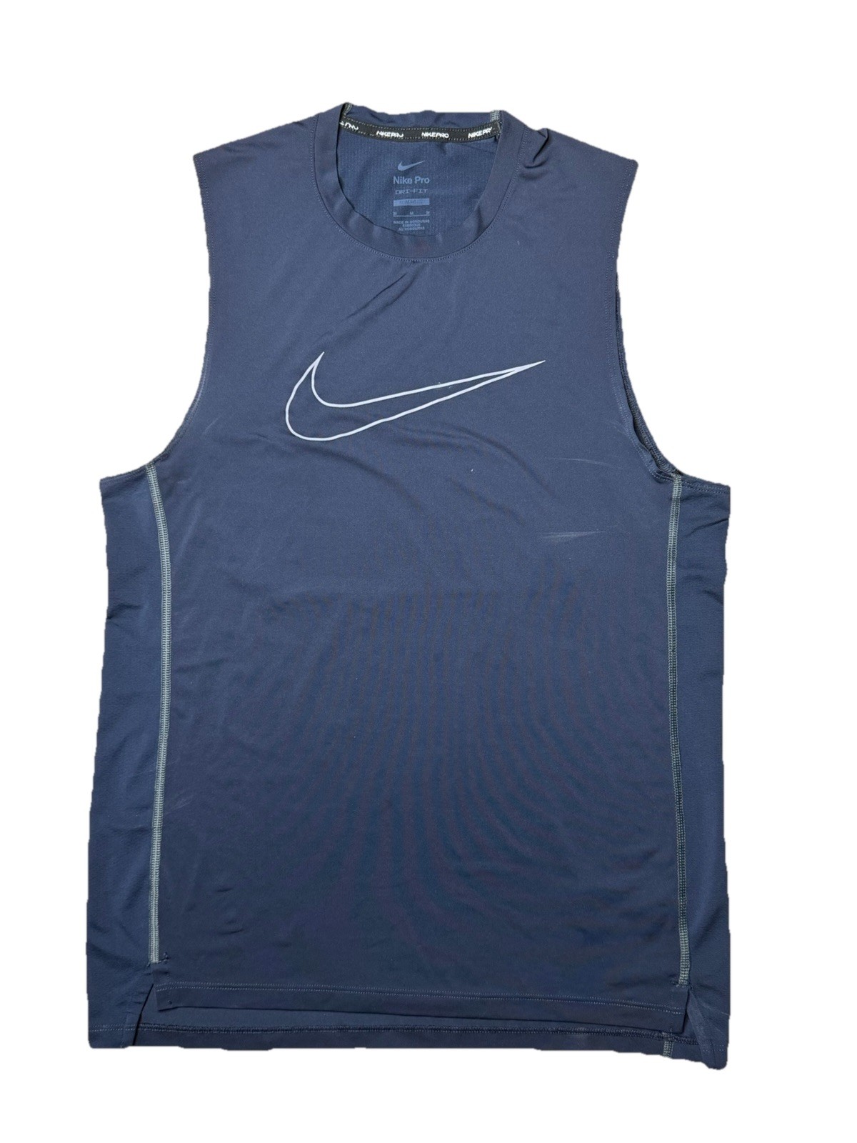 Nike Pro Combat Cut Off Shirt Mens Medium Blue Dri-Fit Gym Training gallery