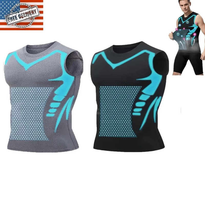 Men Compression Shirt Version Ionic Shaping Sleeveless Vest Sport Tank Top S-2XL gallery
