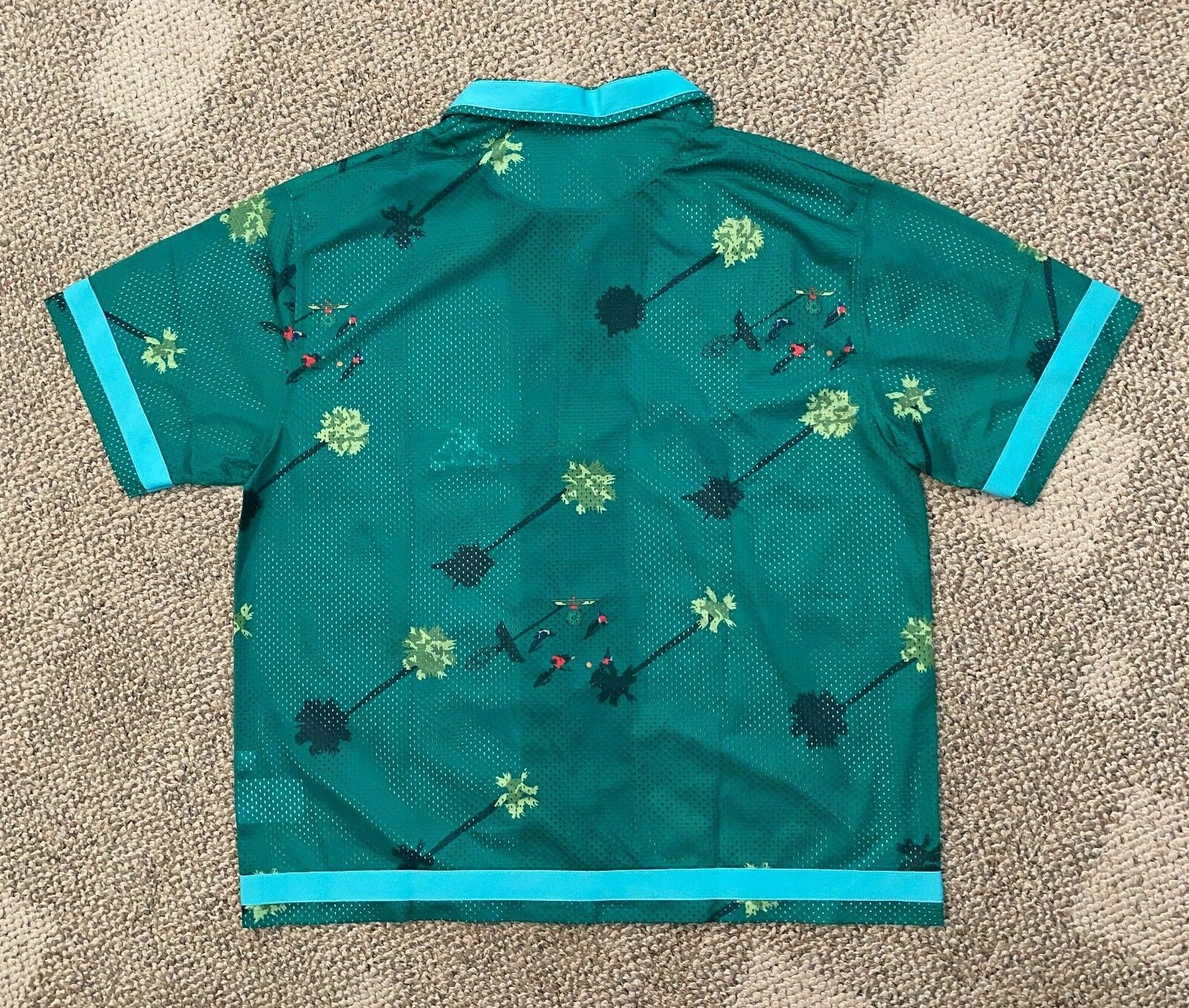Nike Shirt Top Button Front Premium Basketball Tropical Print S/S DM8782 Men's L gallery
