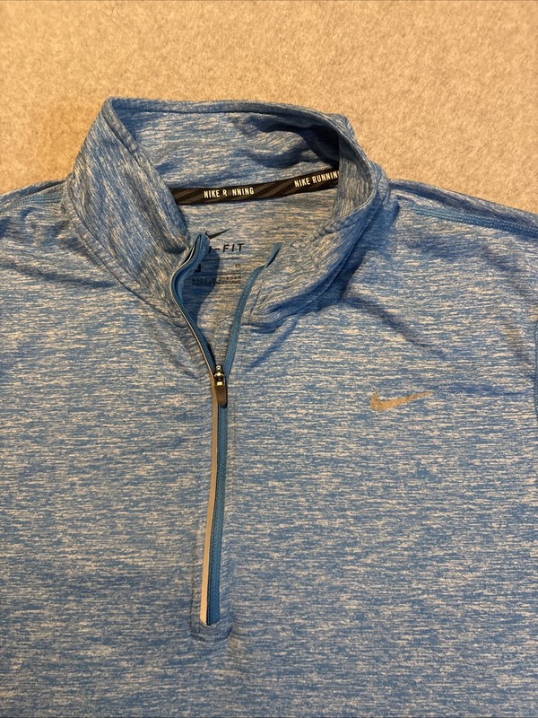 NIKE DRI FIT Running Pullover Quarter Zip Blue Very Good Cond. Womens XL gallery