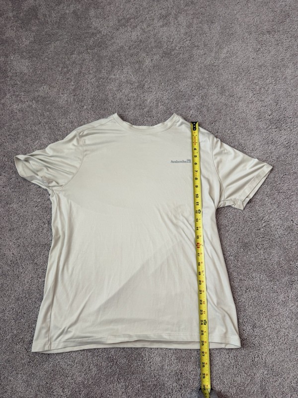 Avalanche Men's Beige Crew Neck Short Sleeve Stretch Logo Tee Shirt Size L gallery