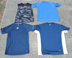 Lot Of 4 Adidas Champion FTP Men’s Athletic Workout Shirts Size SMALL Blue/Camo
