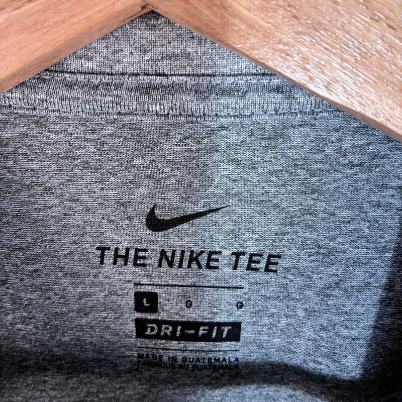 Nike Dri-Fit Men's Heather Grey Training T-Shirt Black Swoosh L 718833-091 NWT gallery