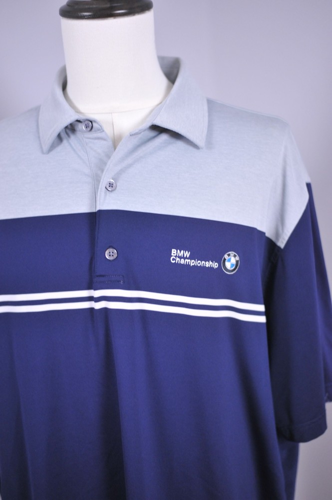 FootJoy Performance Golf Polo Shirt BMW Championship Navy/Gray Men's 2XL