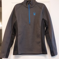 Spyder Outbound 1/2 Zip Core Sweater Pullover Gray Blue Logo Men’s Size Medium