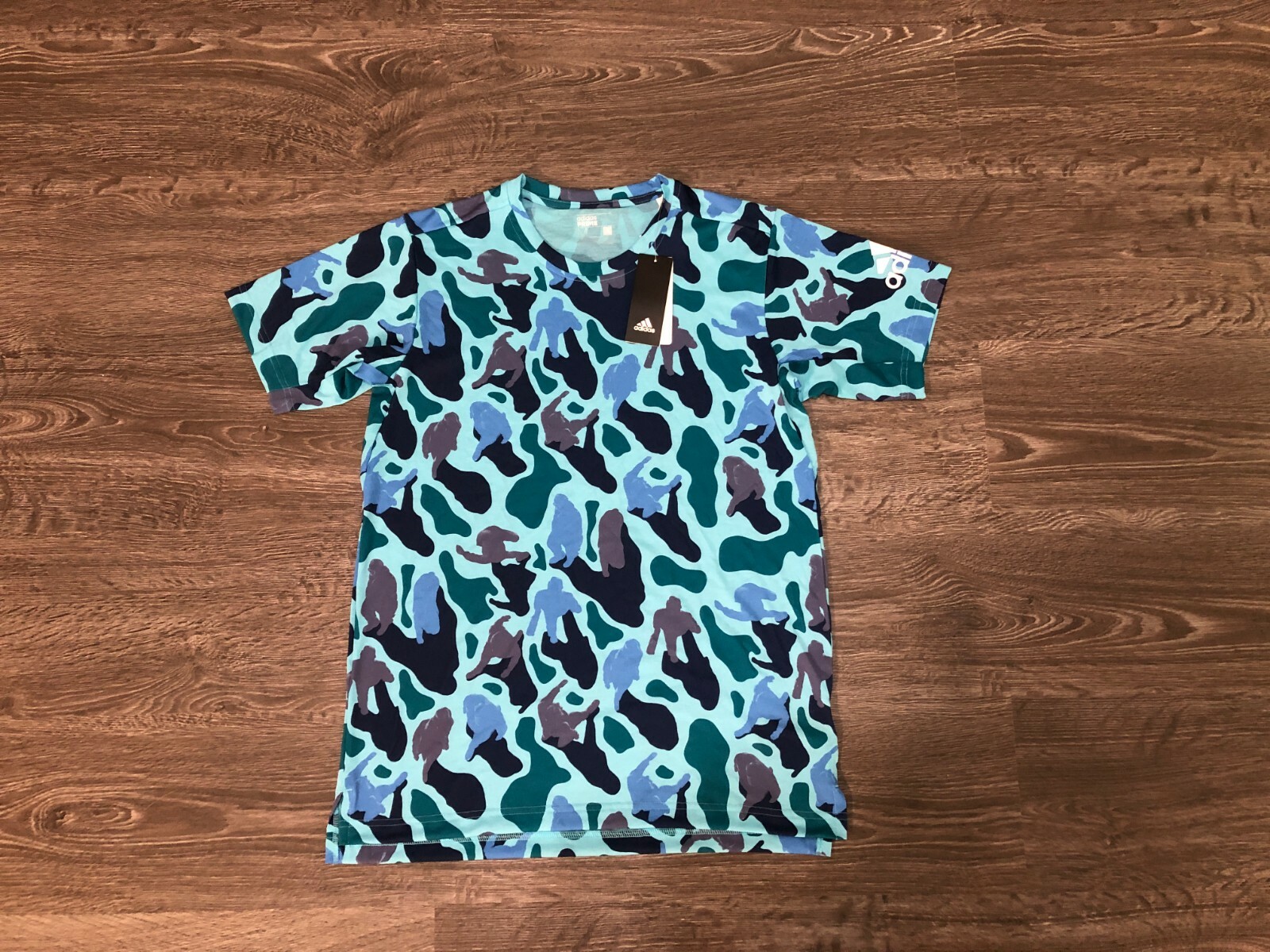 ADIDAS x NERD Pharrell FreeLift Prime Camo T-Shirt Blue Glow/Lucky Blue DH1181 gallery