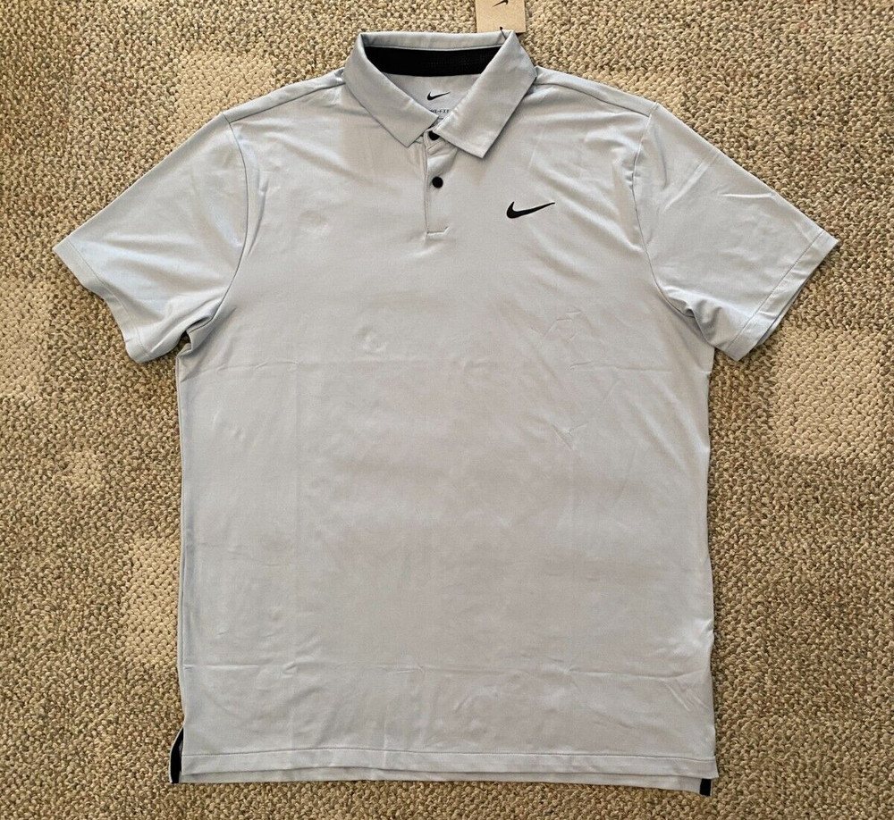 Nike Golf Polo Shirt Top Short Sleeve Tour Solid Lt Gray DR5298-077 $75 Men's M