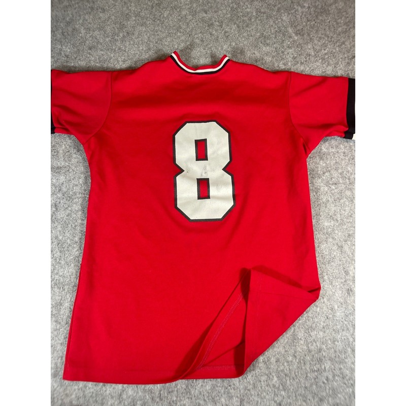 Vintage Firefighters Betlin Polo Shirt Mens Large Red Flame Baseball Sportswear gallery