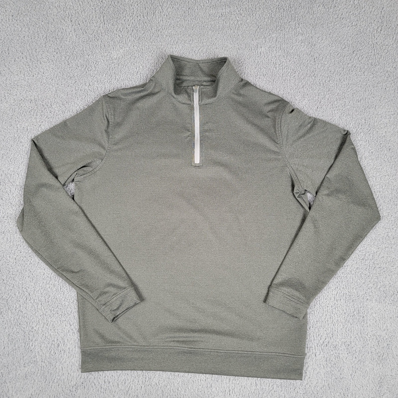Peter Millar Pullover Mens Medium Gray Perth Melange 1/4 Zip Performance Stretch gallery