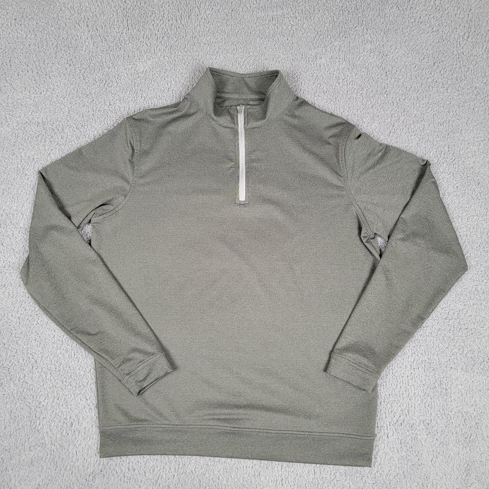 Peter Millar Pullover Mens Medium Gray Perth Melange 1/4 Zip Performance Stretch