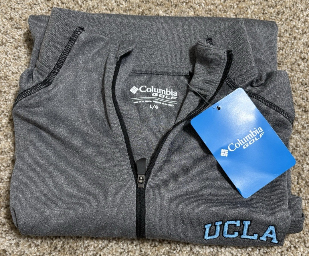 Columbia Golf UCLA 1/4 Zip Pullover Gray Large NWT gallery