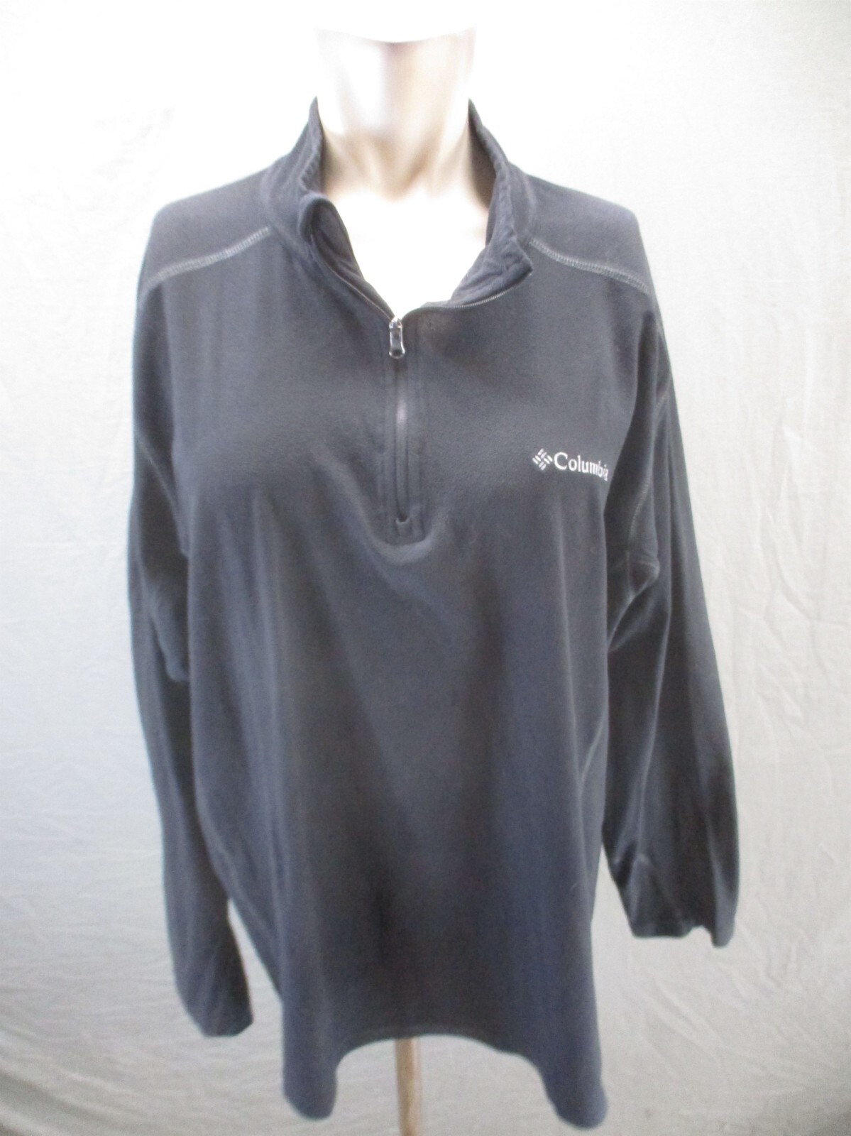 Columbia Size XL Men BLK 1/2 Zip Stand Collar Loose Fleece Athletic Pullover 823 gallery