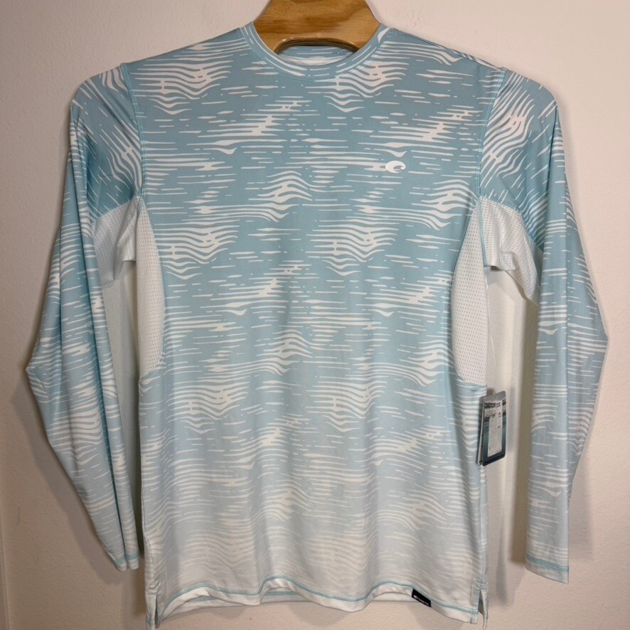 Costa Performance Fishing Shirt Long Sleeve Moisture Wicking UPF Blue Men Small gallery